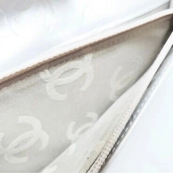 Chanel Quilted Calfskin Black Cambon Line Silver Leather Long Wallet - Picture 7 of 11